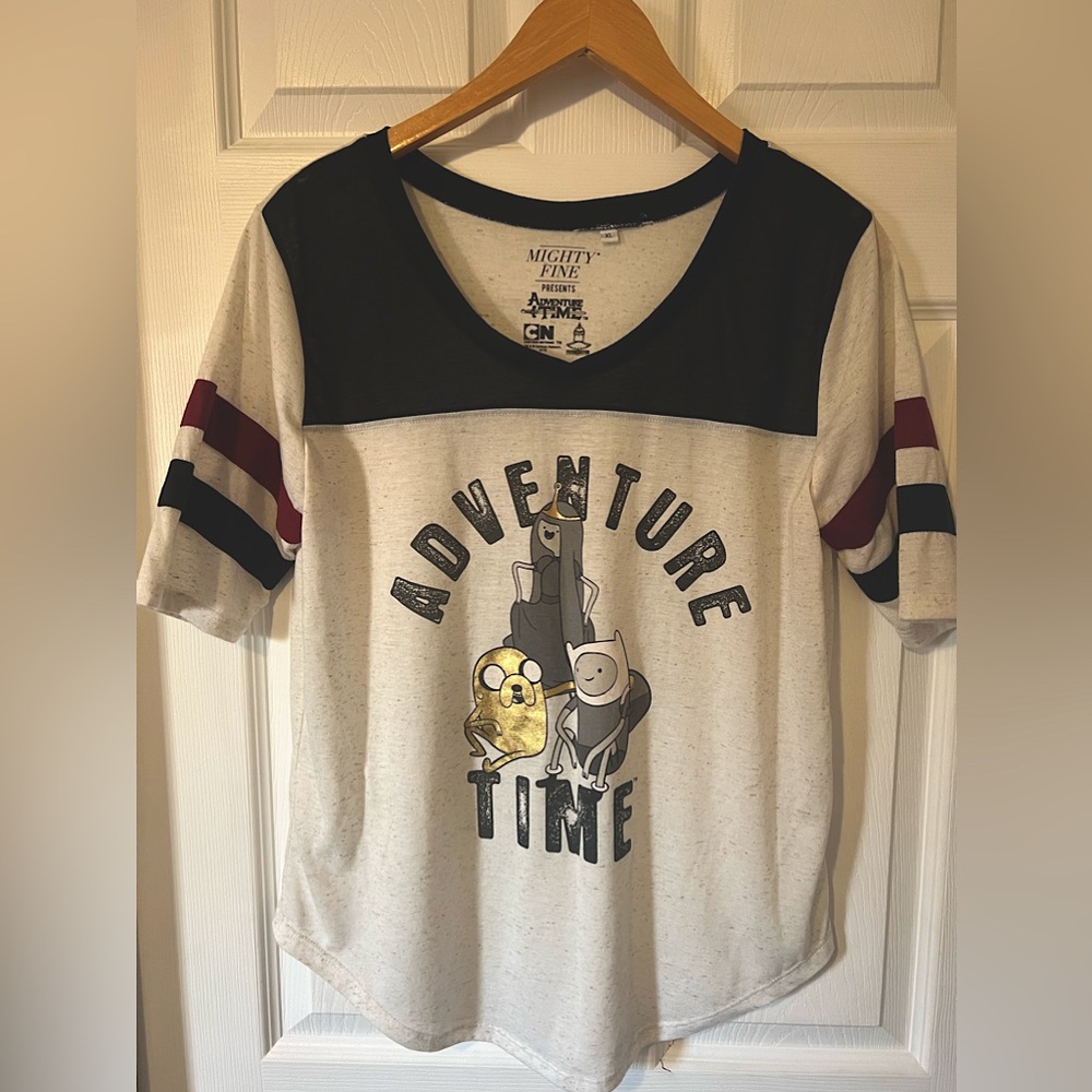 Adventure Time Comedy Network Women’s VNeck Tshirt Funny Mighty Fine